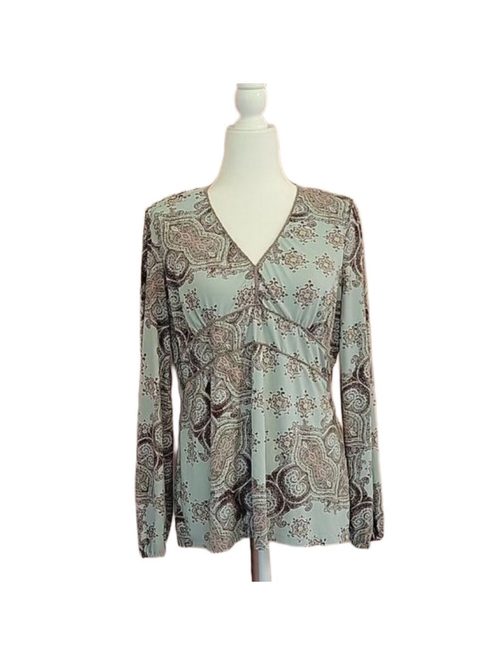 JH Collectibles Empire Waist Mandala Print Top Size Large EUC